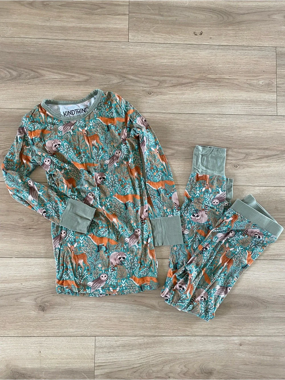 Bamboo Green Forest Friends Pajama Set